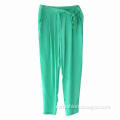 Silk trousers with adjustable waist
